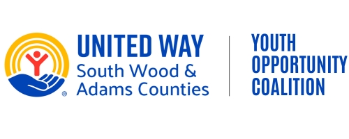 United Way of South Wood & Adams Counties logo next to the Youth Opportunity Coalition logo