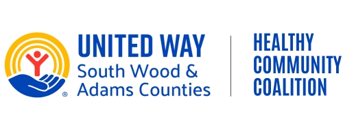 United Way of South Wood & Adams Counties logo next to Healthy Community Coalition Logo